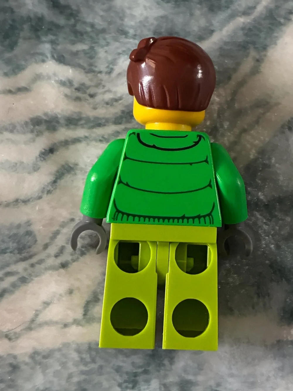 Green LEGO Minifigure with Lime Legs and Blue Goggles